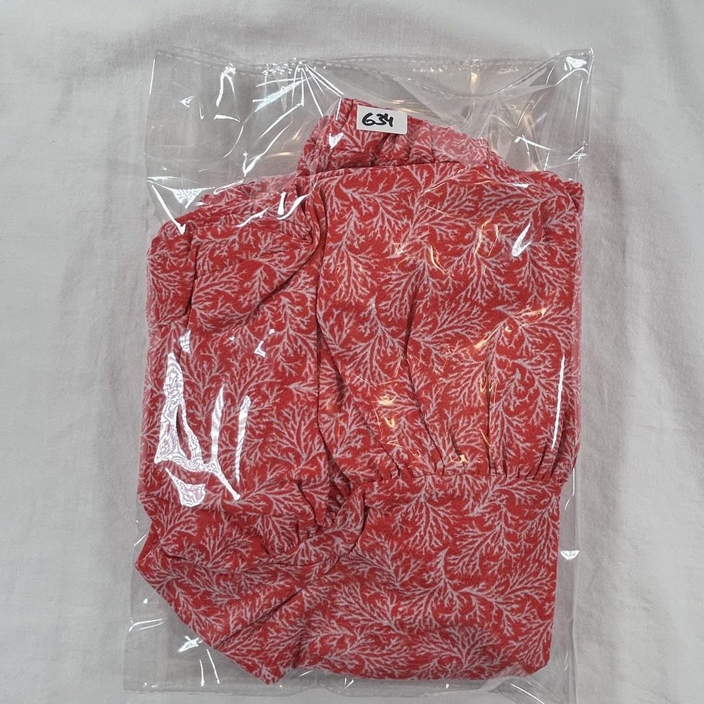 Michael Kors Red Floral Ruffle Wrap Midi Skirt L Womens Preppy - Picture 8 of 8
